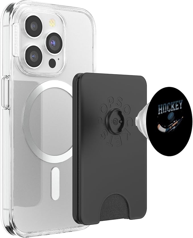 Hockey Mom Stylish Sports Parent Design PopSockets PopWallet for MagSafe