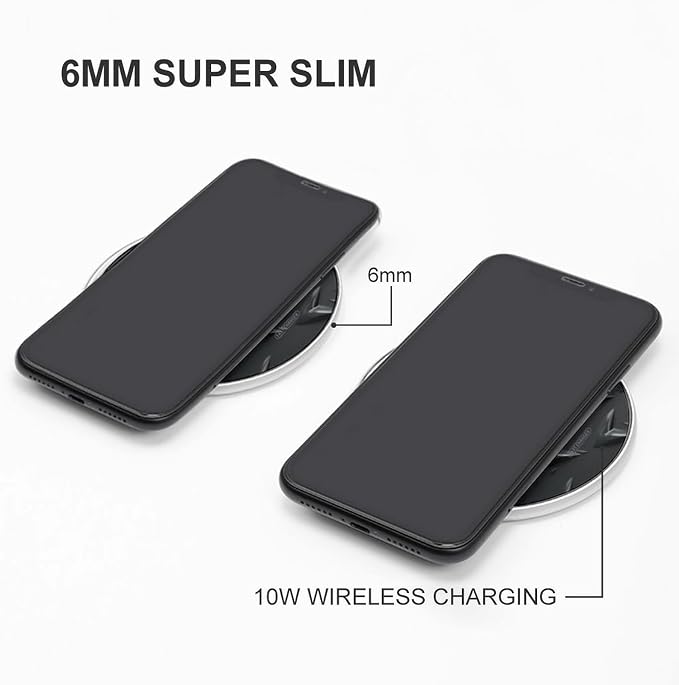 Abstract Diamond Plate Wireless Charger with USB Cable Qi-Certified 10W Fast Wireless Charging Pad Portable Charging Station Anti-Slip Slim Charger Mat for All Qi-Enabled Phones
