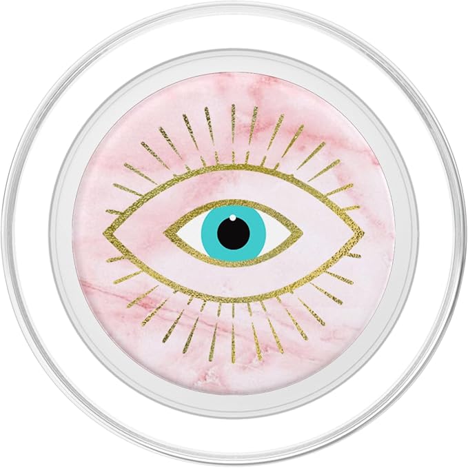 Yellow Evil Eye Pink White PopSockets Adhesive PopGrip