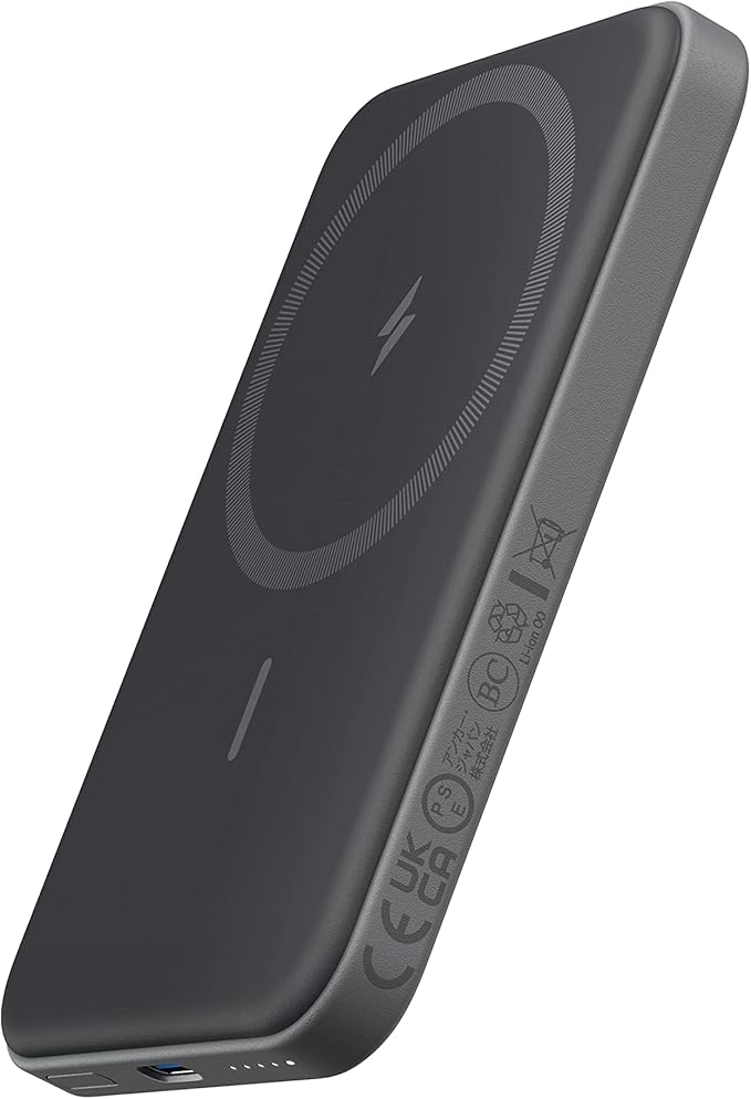 Anker 621 Magnetic Portable Charger (MagGo), 5,000mAh Wireless Power Bank with USB-C Cable, Magsafe-Compatible Battery Pack for iPhone 16/15/14/13/12 Series