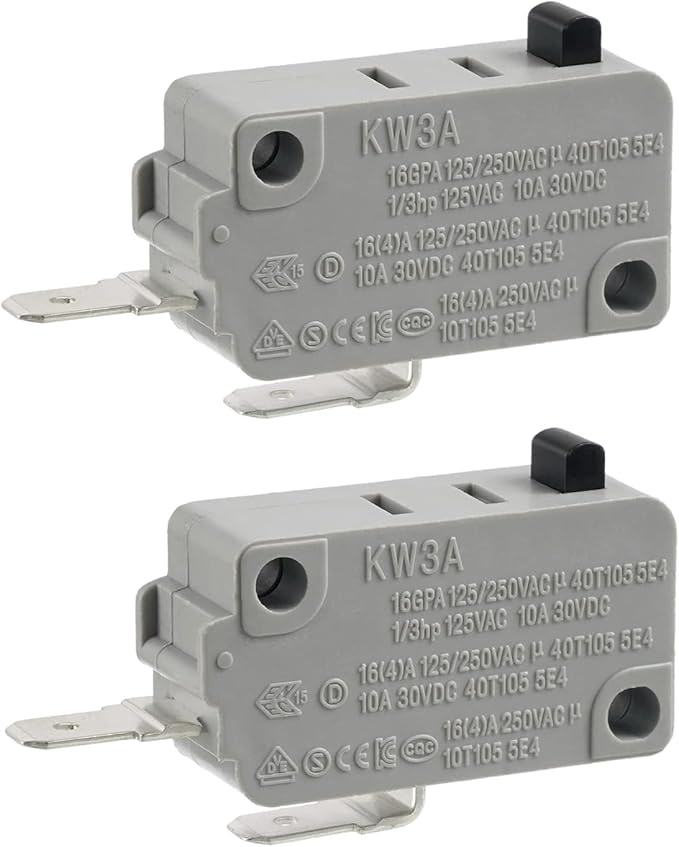 BOJACK Microwave Oven Door Switch KW3A 16A 125/250 V Door Interloc (Pack of 2 pcs Normally Open Switchs)