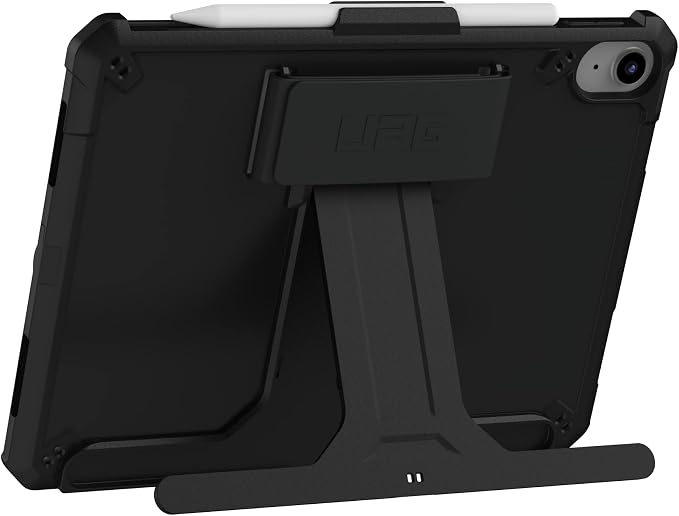 URBAN ARMOR GEAR UAG Designed for iPad 11 A16 11th Gen 2025 10.9 10th Gen 2022 Case A3354 A3355 A2696 - Rugged Slim Protective Folio Cover w/Hand Strap Kickstand &amp Pencil Holder Scout Black