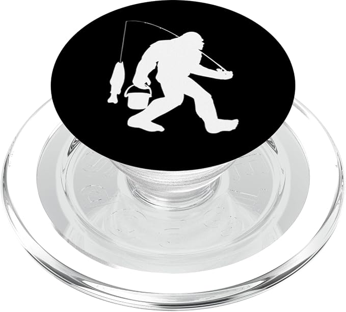 Bigfoot Fishing Funny Sasquatch and Fish PopSockets PopGrip: Swappable Grip for Phones &amp Tablets PopSockets Adhesive PopGrip