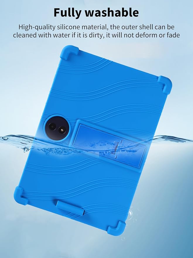 Case for TCL TAB A1 PlusNOUKAJU Tablet Protection CaseAdjustable BracketSoft SiliconeSilicone Protection Cover for TCL TAB A1 Plus Tablet 12.2inch(Blue)