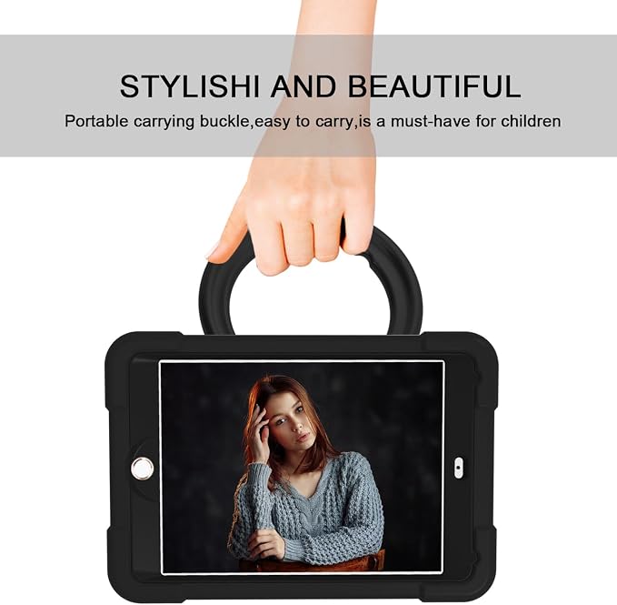 AKABEILA Compatible with Amazon Fire HD 8 2020/2022 Tablet Case，Rugged Kids Case with Stand Lightweight Shockproof Kids Friendly Tablet Cover Black
