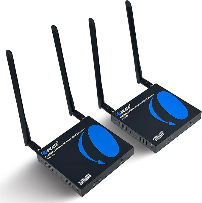 OREI Wireless HDMI Extender Transmitter & Receiver Dongle UtraHD 5.1-5.2 Ghz Up to 4K @ 60Hz - Upto 150 Feet - Perfect for Streaming from Laptop, PC, Cable, Netflix, YouTube, PS4 to HDTV/Projector