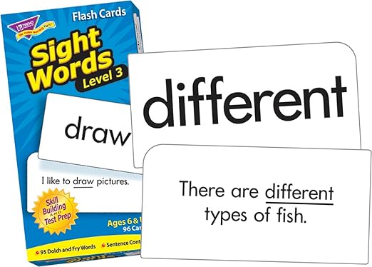 Trend Enterprises: Sight Words Level 3 Skill Drill Flash Cards, Dolch and Fry Words, Sentence Context, Great for Skill Building and Test Prep, 96 Cards Included, for Ages 8 and Up