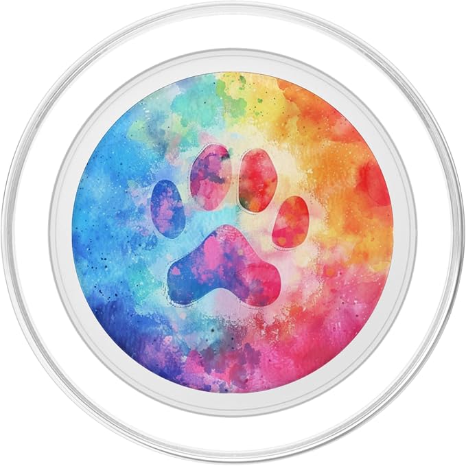 Colorful Dog Paw Print PopSockets PopGrip for MagSafe