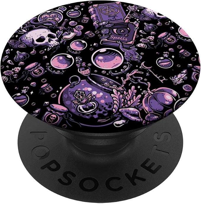 Witch's Essentials Pattern Witchy Design Halloween Cute PopSockets Adhesive PopGrip