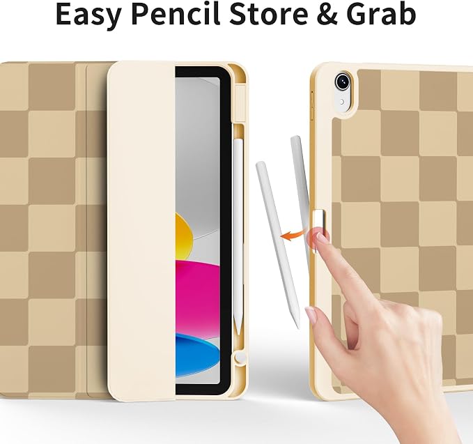 Case for iPad 11th Generation A16 Chip (2025) iPad 10th Generation Case 10.9-inch (2022) Trifold Stable Stand Protective Soft TPU Back Cover with Pencil Holder Black