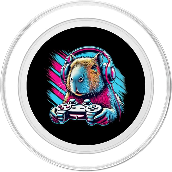 Capybara Funny Video Games Gamer PopSockets PopWallet for MagSafe