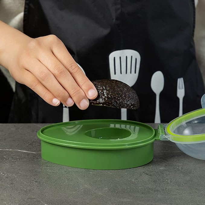 MEELYHOME Modern/Minimalist Avocado Keeper, Green Plastic, 15.3x11x8cm/6.02x4.33x3.15, Take-Out