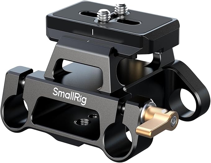 SMALLRIG Universal Mount Plate Kit with Dual 15mm Rod Clamp for Cameras, Built-in Quick-Release Plate for Arca-Swiss, with 1/4"-20 and 3/8"-16 Threaded Holes - 5365