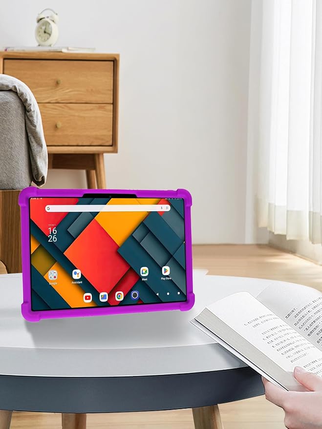 for Jeazans Jzpad-A10Pro Tablet 10 Inch Android Tablets CaseBOVUGAC Soft Silicone Adjustable Stand Shockproof Kids Friendly for Jeazans A10Pro Tablets(Black)