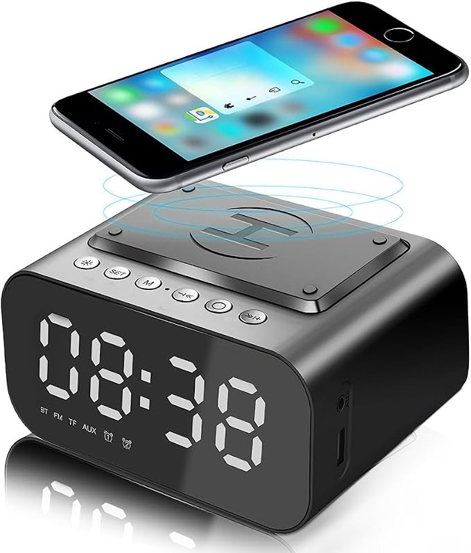 IHAO 3in1 Multifunctional Foldable Wireless Charging Station with LED Ambient Night Light Fast QC3.0 Charger for Phone iWatch Headphone Space-Saving Auto-Shutoff &amp Overcharge Protection-Black