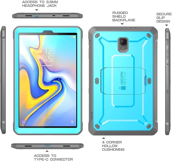 SUPCASE for Samsung Galaxy Tab A 10.5 Inch Case 2018 (Unicorn Beetle Pro) [Built-in Screen Protector &amp Stand] Heavy Duty Rugged Protective Tablet Cover for Galaxy Tab A 10.5 SM-T590/T595/T597 Bl
