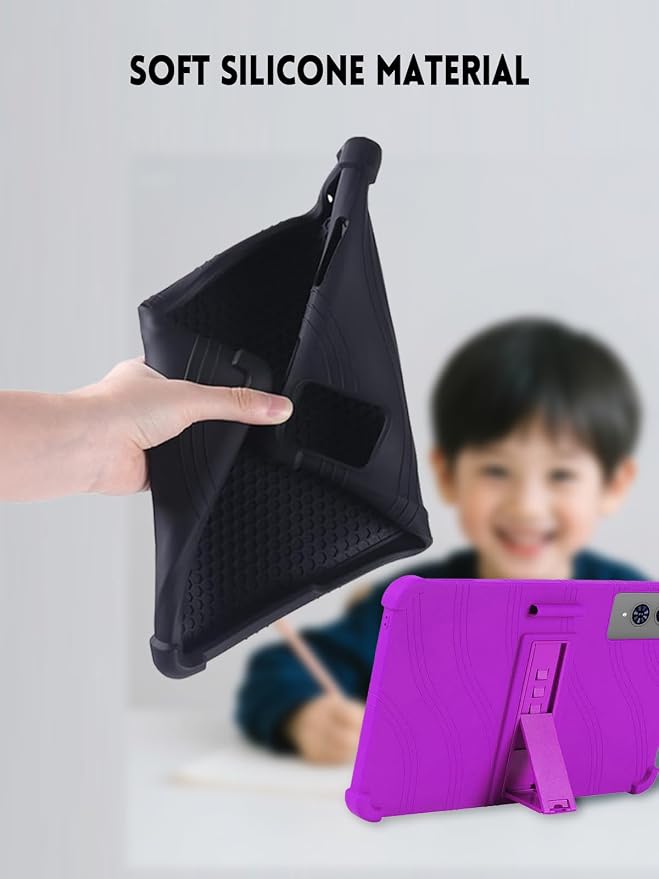 Case for TECLAST T65 Tablet 13.4 Inch (Black) | Soft Silicone Kids Friendly Protective Cover with Adjustable Stand and Pen Holder Drop-Proof