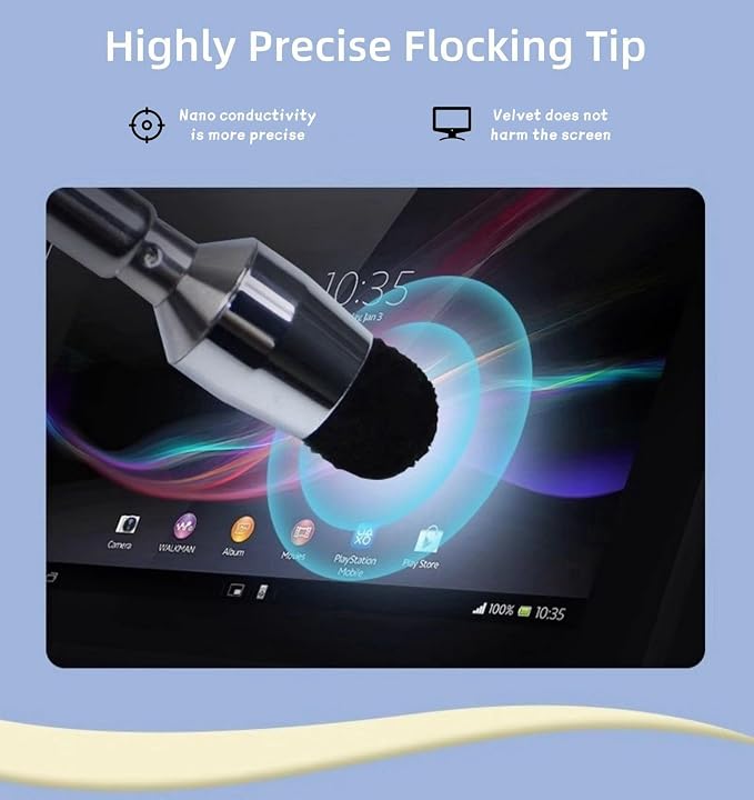 Universal Telescopic Stylus Pen for Touch ScreensRetractable Pointer Stick &amp Stylus with Special Flocking TipExtendable High Precision &amp Soft Stylus Pen for Touch Screens (Black)