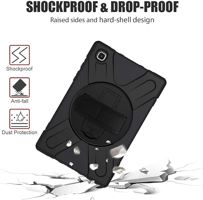 ZenRich Rugged Case for Samsung Galaxy Tab A7 10.4inch 2022/2020 | Shockproof Protective Case with S Pen Holder 360 Rotating Kickstand Hand Strap &amp Shoulder BeltSM-T500/T503/T505/T507/T509
