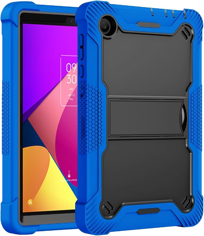 KIQ Guardian Case for TCL Tab 8 LE/TCL Tab 8 Hybrid Shockproof Cover with Kickstand - Black/Black