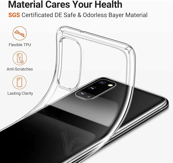 Case for TCL 60 XE NxtPaper 5G (5.78) with [4 X Tempered Glass Screen Protector] Slim Transparent Soft TPU [Shockproof x Anti-Scratch] for TCL 60 XE NxtPaper 5G Case