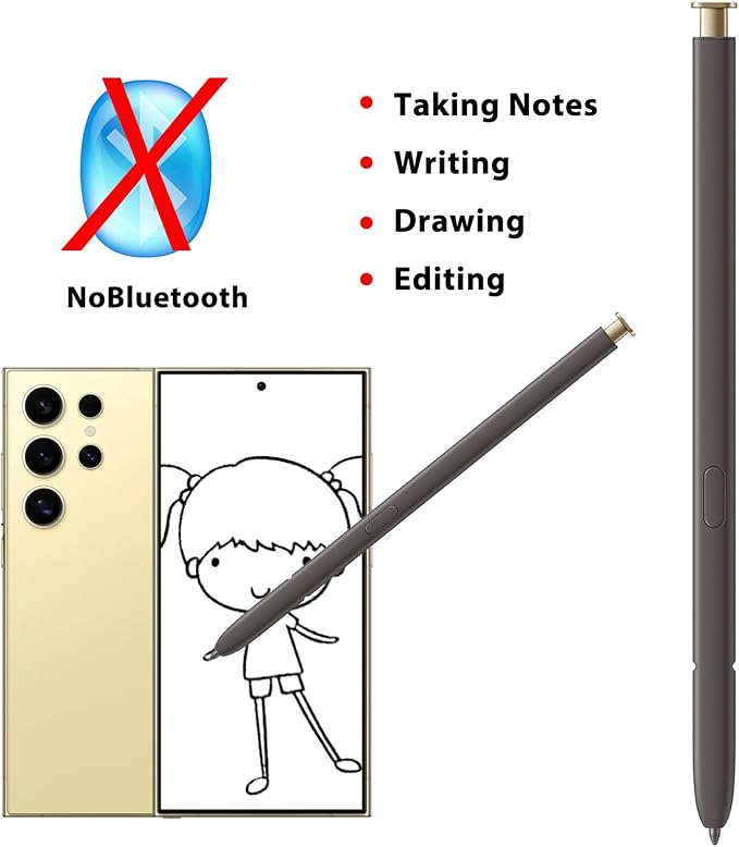 2 Pack Galaxy S24 Ultra S Pen Replacement Compatible with Samsung Galaxy S24 UltraS24 Stylus Pen for Galaxy S24 Ultra Touch S PenUS VersionNoBluetooth(Dark Gray)