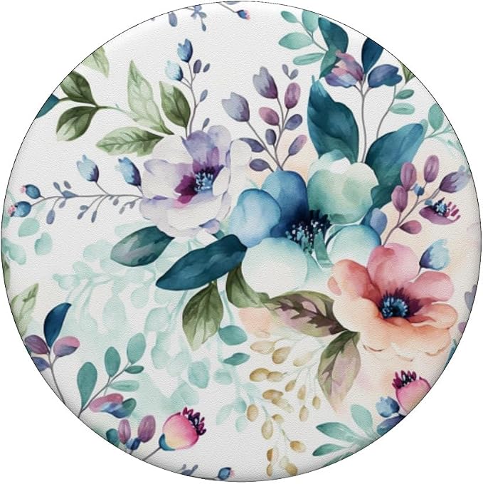 Botanical Watercolor Floral Pattern Design PopSockets Adhesive PopGrip