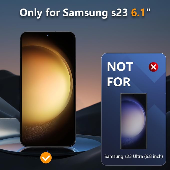 [2 Pack] Matte Screen Protector for Samsung Galaxy S23 9H Tempered Glass Ultrasonic Fingerprint Support Anti-glare Scratch-Resistant Bubble-Free
