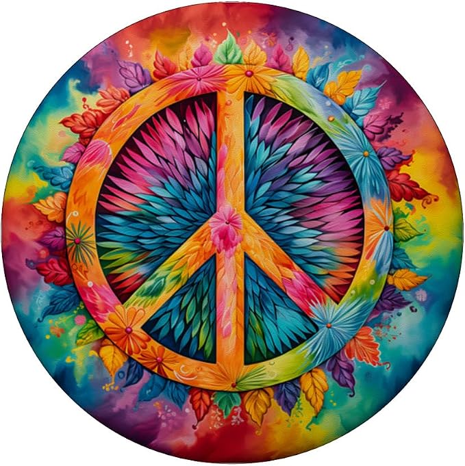 Peace Sign Rainbow Tie-Dye Inspired Design PopSockets Adhesive PopGrip