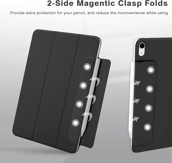 Magnetic Case for iPad (A16) 11th Generation 11 Inch 2025 Smart Folio for iPad 10th Generation 10.9 inch 2022 Trifold Stand Tablet Cover with Auto Sleep/Wake Slim Lightweight Case Black