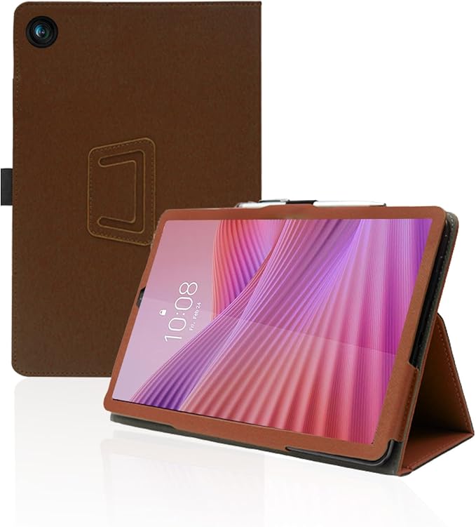 for Lenovo Tab One 8.7 Inch Android Tablet CaseBOVUGAC Folding Stand Protective Cover with Pencil Holder and Wrist StrapFull Protection Premium PUScratch Resistant(Black)