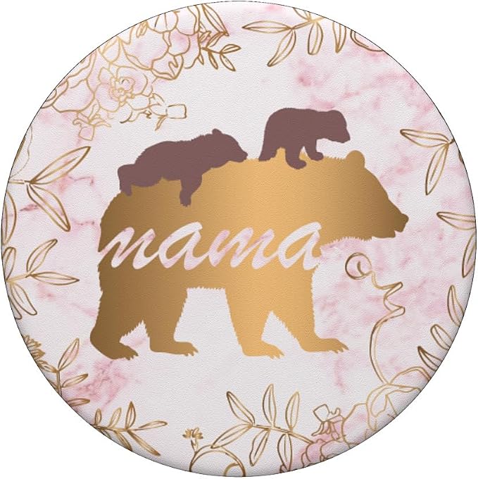 Mama Bear 2 Cubs Women Cell Phone Accessory PopSockets Adhesive PopGrip