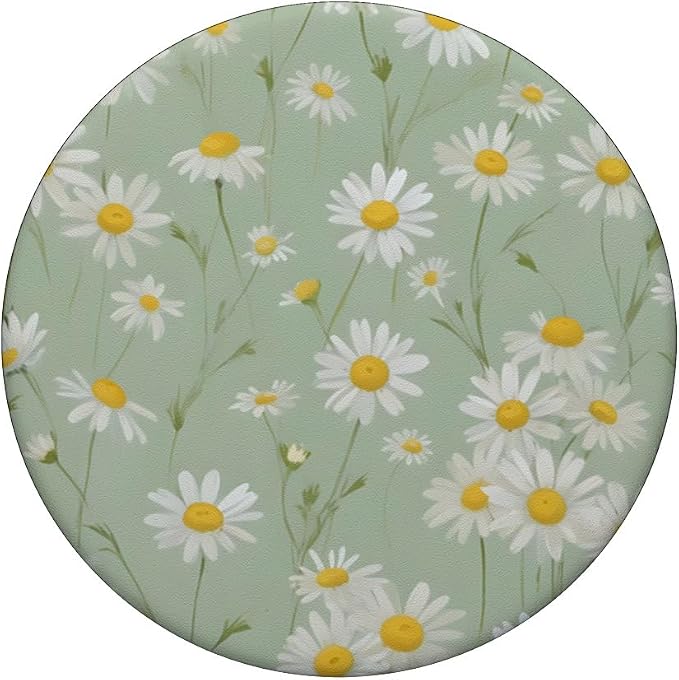 Daisy Flower Floral Sage Green PopSockets Adhesive PopGrip