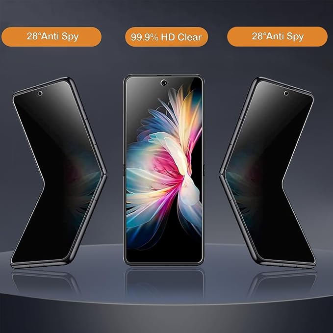 2+2 Pack for Samsung Galaxy Z Flip 5 Privacy Screen Protector TPU + Glass Anti-Fingerprint Scratch-Resistant Privacy Guard