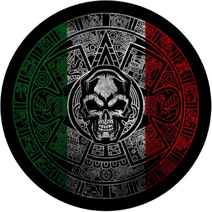 Mexico Aztec Calendar Skull. Mayan Sun Stone Symbol PopSockets PopGrip: Swappable Grip for Phones &amp Tablets