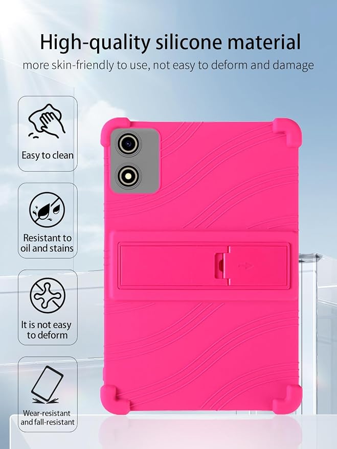 for YLEEBG P30 Android 15 Gaming Tablet10.1 2.5K Ultra Clear Display Tablet Model CaseUYRUREL Soft Silicone Adjustable Stand Cover Lightweight Kids FriendlyBlack.