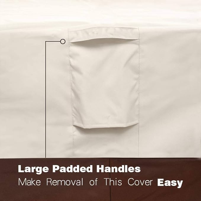 Vailge Waterproof Patio Furniture Set Cover with Padded Handles, Patio/Outdoor Table Cover, Patio/Outdoor Dining Rectangular Table Chairs Cover(Large,Beige & Brown)