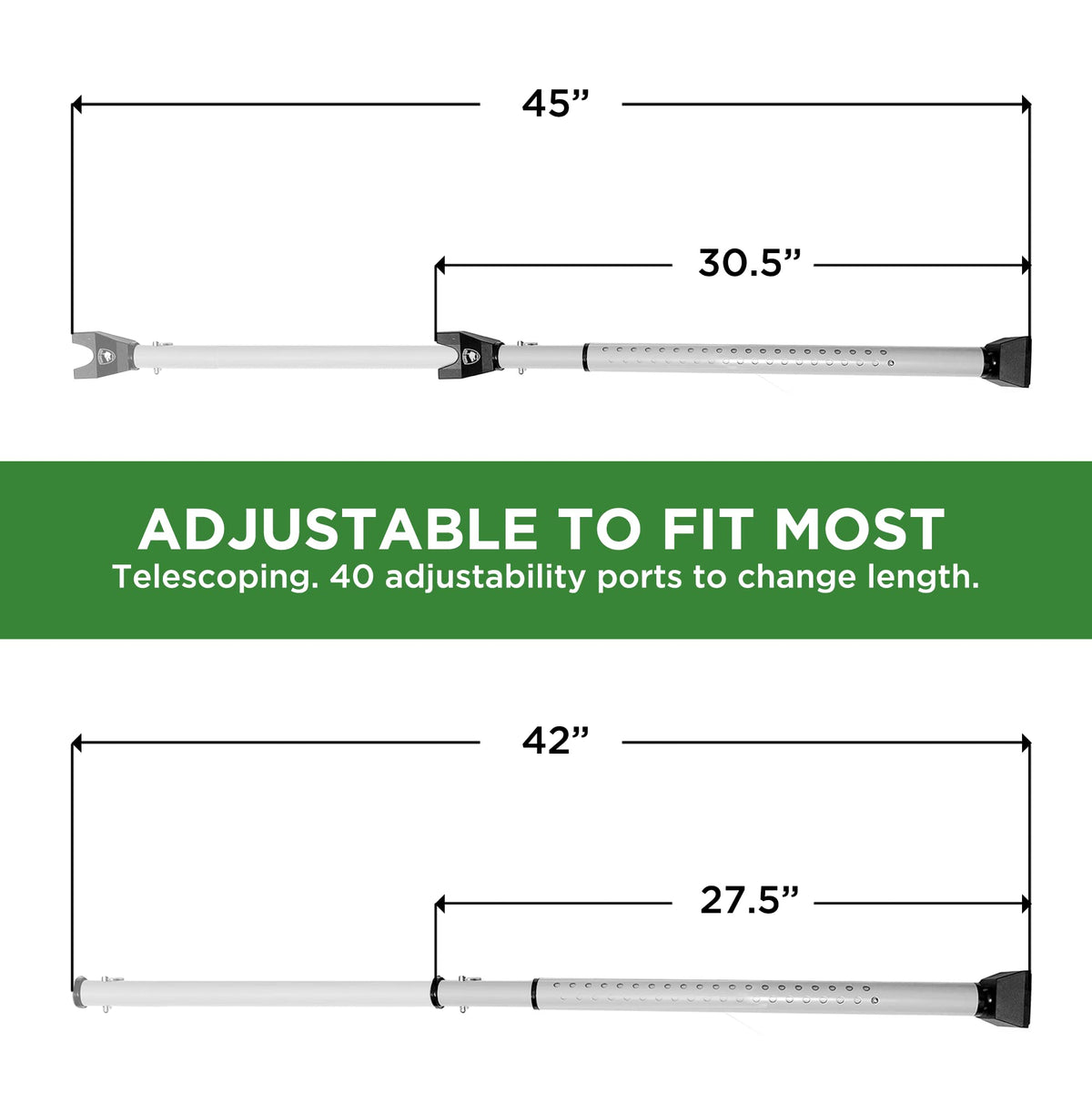 Sliding Door Security Bar, Door Jammer 2-in-1 Adjustable, Door Stoppers Security – 40 Different Adjustments, by Guard Dog Security
