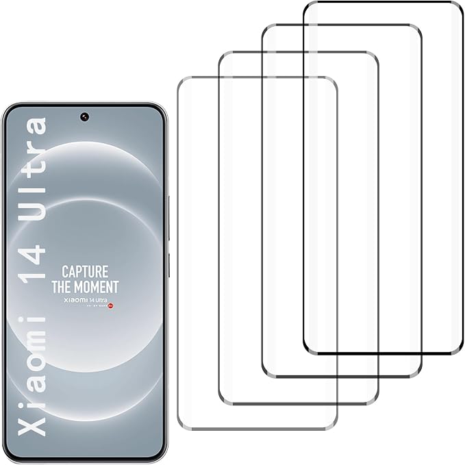 [4 Pack] Tempered Glass Screen Protector for Xiaomi 14 ultra | Tempered Glass Scratch Resistant Easy-Install Bubble Free Anti-Fingerprint