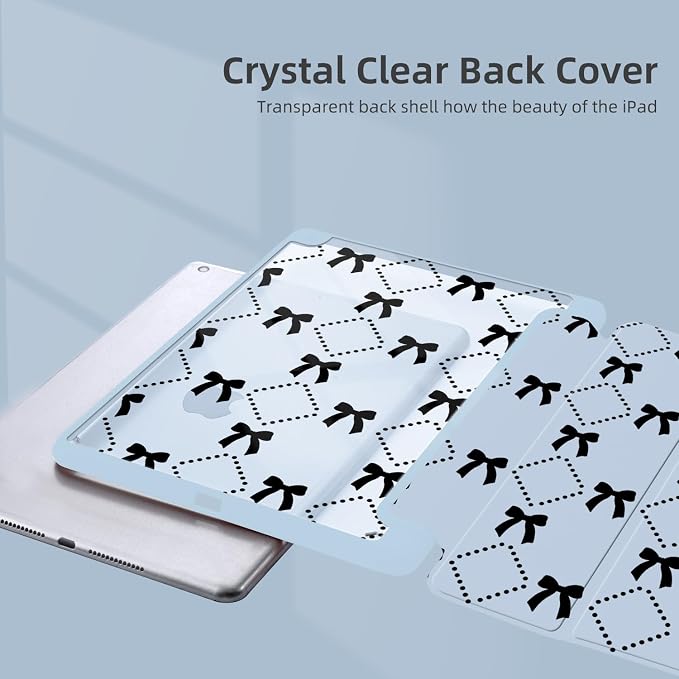 Joyland Leopard Print for iPad 10th Generation Case 10.9 inch 2022/iPad (A16) 11th Gen 11 2025Built-in Pencil Holder with Shockproof Cover Clear Transparent Back Shell Auto Wake/SleepBlack
