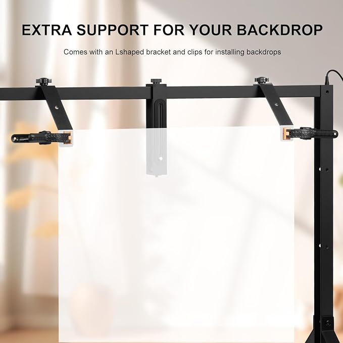 Overhead Camera Mount with Light LED 5600K Continuous -Top-Down Shooting Desk Mount Stand for Flat Lay Photography, Live Streaming - Universal Fit for DSLR, Mirrorless Cameras & Smartphones