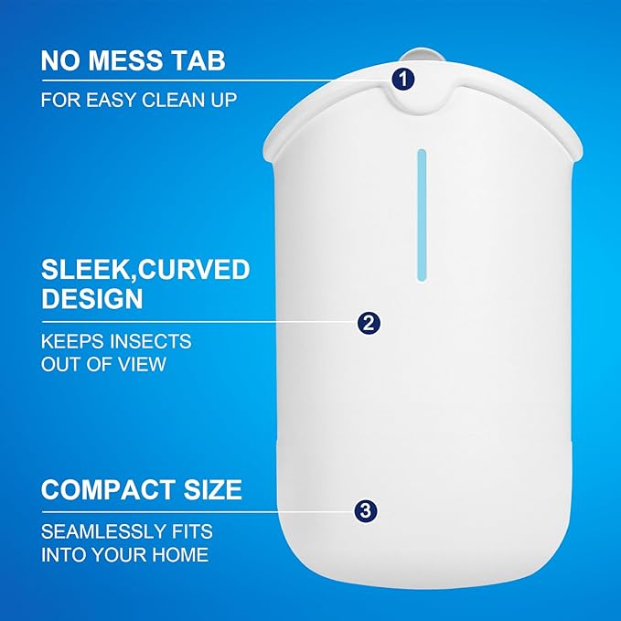 2 Flying Insect Traps & 2 Cartridges - Compatible with ZEVOM364A Refill - Plug in Fruit Fly Trap for Indoor - Bug Catcher for Gnats, House & Fruit Flies - Use in Any Room (2 Device & 2 Cartridges)