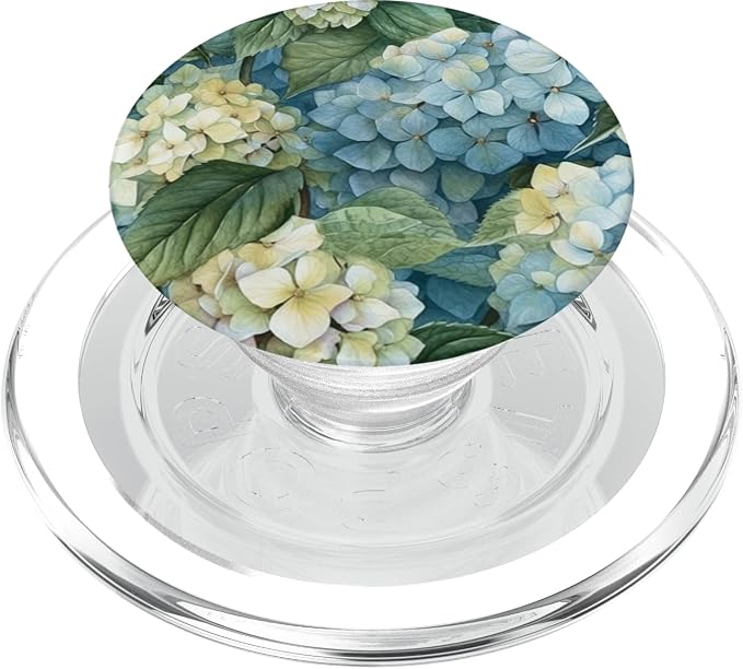 Hydrangea Watercolor Wildflower Pattern Graphic PopSockets PopGrip for MagSafe