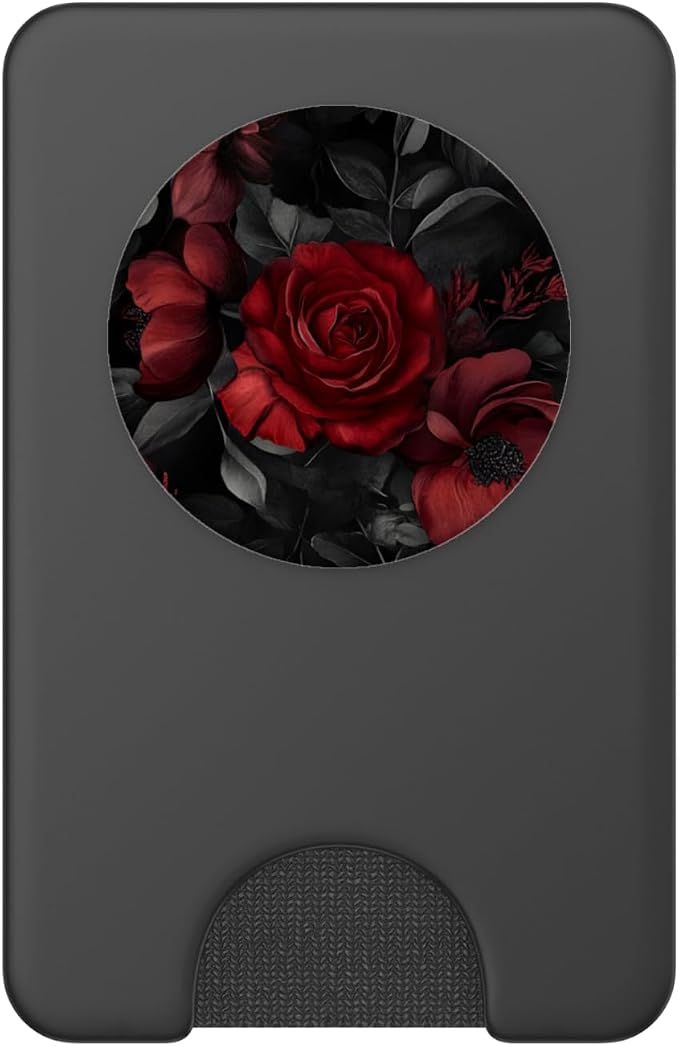 Goth Floral Red Rose Moody Black Dark Academia Flowers PopSockets PopWallet for MagSafe