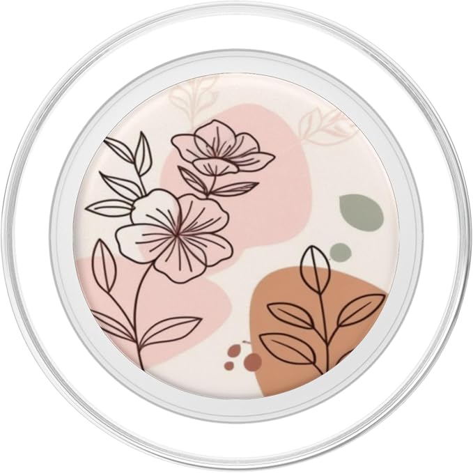 Peach Abstract Floral Line Art PopSockets Adhesive PopGrip