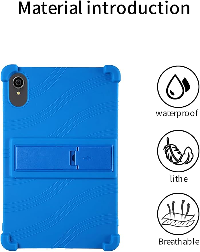for ApoloSign EP103A 10.1 Tablet CaseBOVUGAC Soft Silicone Case Adjustable Stand Shockproof Kids Friendly (Black)