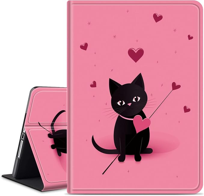 Case for 7 All-New Kindle Paperwhite (12th Generation 2024) and Kindle Colorsoft Signature Edition CoverSlim PU Leather Smart Cases with Auto Wake/Sleep-Black Cat Night Sky
