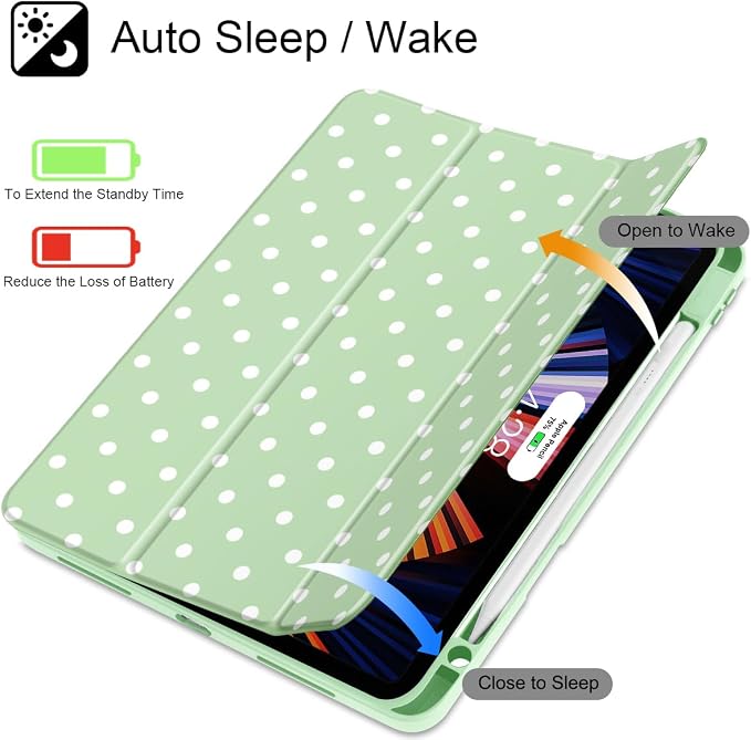 Tuiklol for iPad Pro 11 Inch 4th / 3rd / 2nd / 1st Gen (2022 2021 2020 2018) Case -Built-in Pencil Holder Shockproof Cover Clear Transparent Back Shell with Auto Wake/Sleep Black Flower