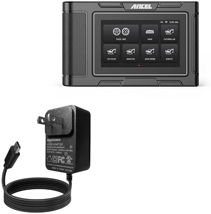 BoxWave Charger Compatible with Ancel HD3600 (5 in) - Wall Charger Direct (15W) Rapid Charge Your Device with Built-in 3ft Cable
