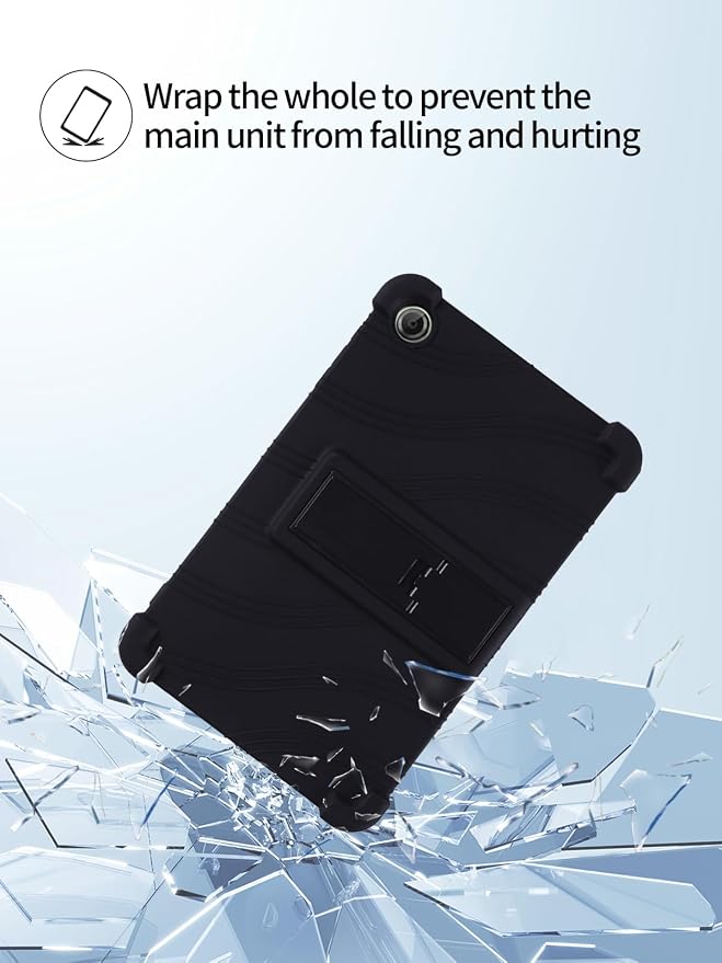 for Lenovo Tab One &amp Nook Reading Tablet Android Tablet8.7 inch Tablets CaseSoft Silicone Adjustable Stand Cover Lightweight Kids FriendlyBlack.